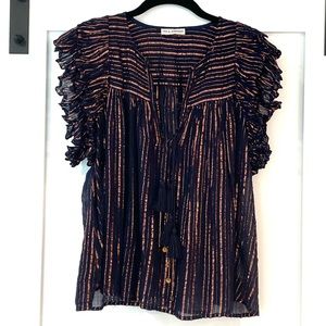 ✨ Ulla Johnson Navy & Rose Gold top sz 8